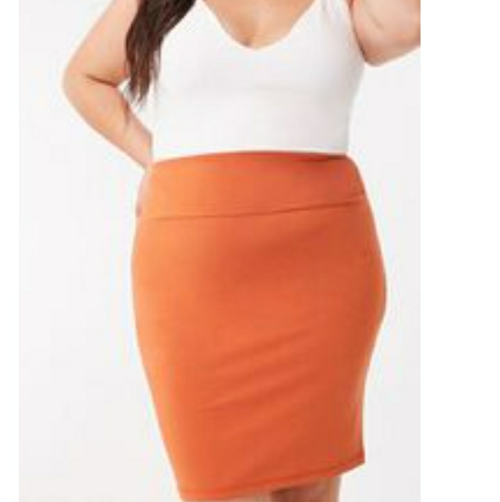 Orange skirt, pencil, XL